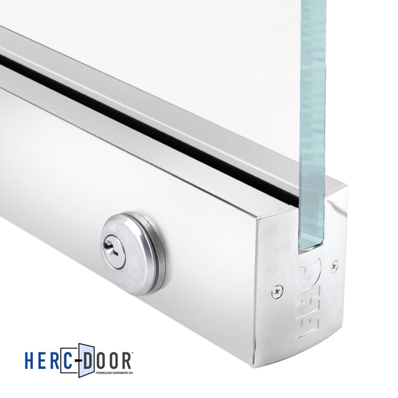 2-1/2" Low Profile Square Door Rail With Lock - 35-3/4" Length