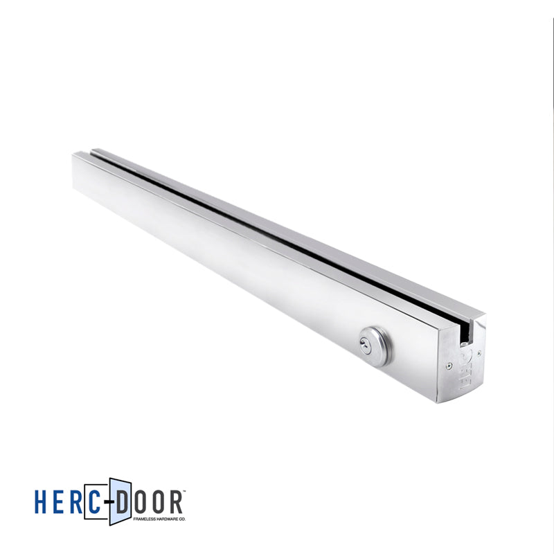 2-1/2" Low Profile Square Door Rail With Lock - 35-3/4" Length