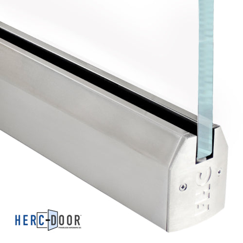FHC 2-1/2" Low Profile Tapered Door Rail Without Lock For 3/8" Glass - 35-3/4" Length