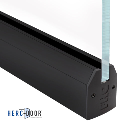 FHC 2-1/2" Low Profile Tapered Door Rail Without Lock For 3/8" Glass - 35-3/4" Length