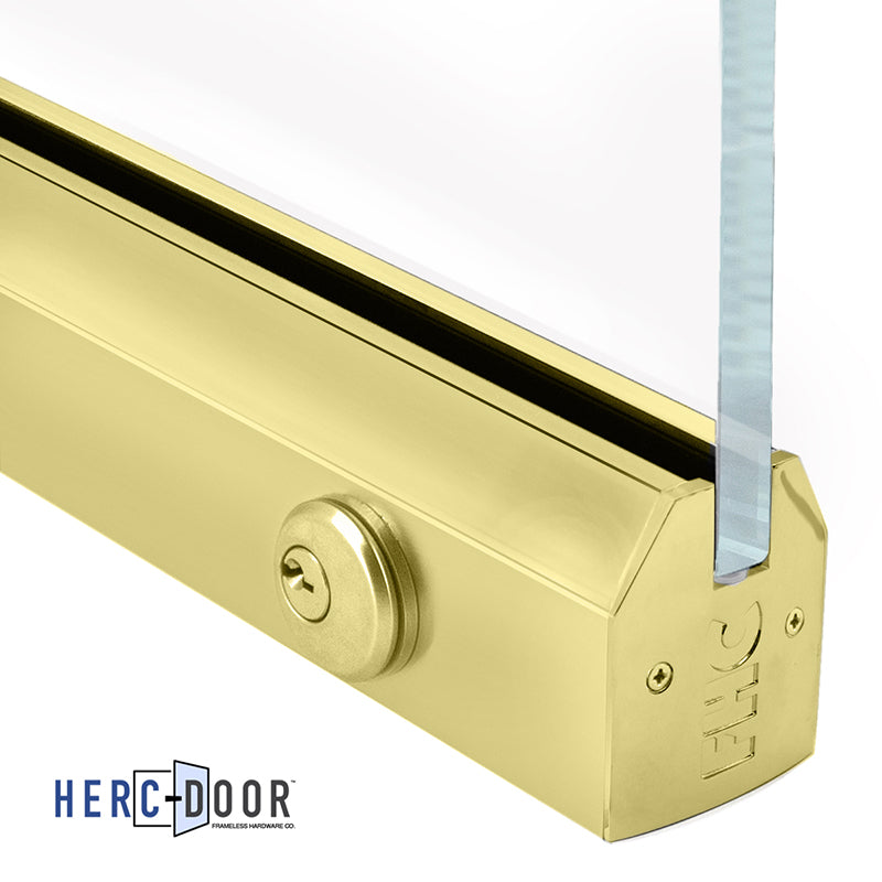 2-1/2" Low Profile Tapered Door Rail With Lock - 35-3/4" Length