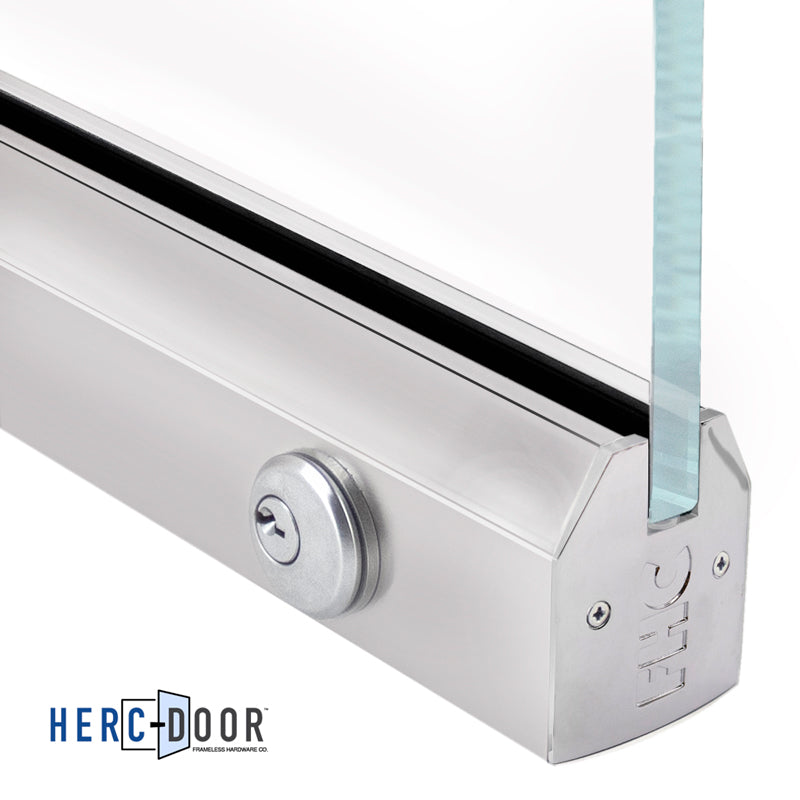 2-1/2" Low Profile Tapered Door Rail With Lock - 35-3/4" Length