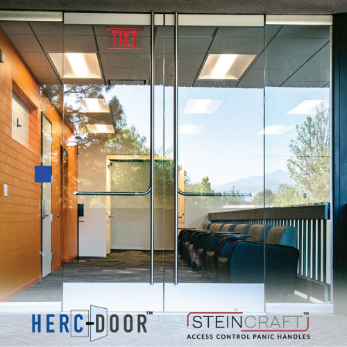 FHC Bottom Latching Panic Exit Device C Exterior Full Height Pull Handle RHR Bottom Rail Mount Ext. Keyed Access - Brushed Stainless