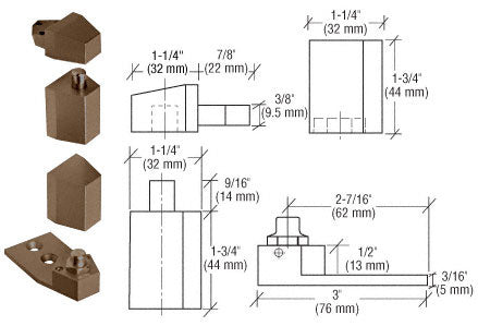 CRL Offset Reversible Pivot Set Flush with Frame Face