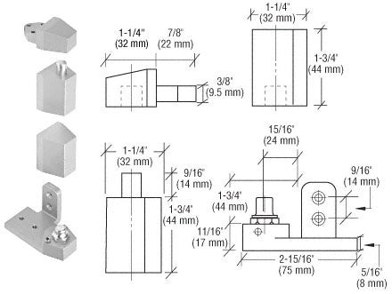 CRL Offset Left Hand Pivot Set Flush with Frame Face