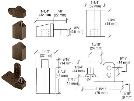 CRL Offset Left Hand Pivot Set Flush with Frame Face