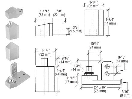 CRL Offset Right Hand Pivot Set Flush with Frame Face