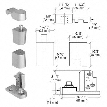 CRL Offset Left Hand 0P70 Series Pivot Set