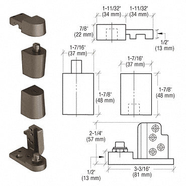 CRL Offset Left Hand 0P70 Series Pivot Set