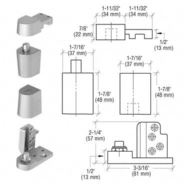 CRL Offset Right Hand 0P70 Series Pivot Set