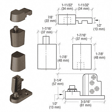 CRL Offset Right Hand 0P70 Series Pivot Set