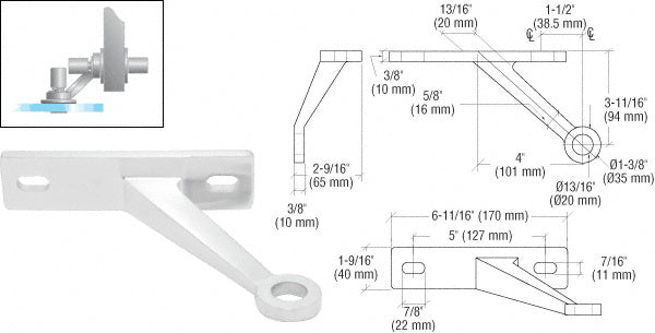 CRL Heavy-Duty Spider Fitting Single Left Arm Wall Mount Frame Spider