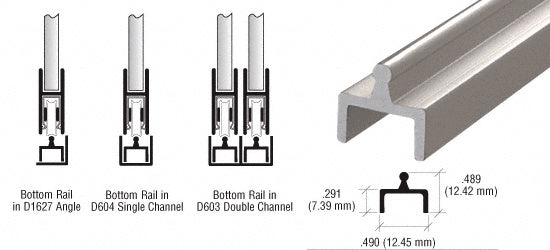 CRL Aluminum Single Bottom Rail