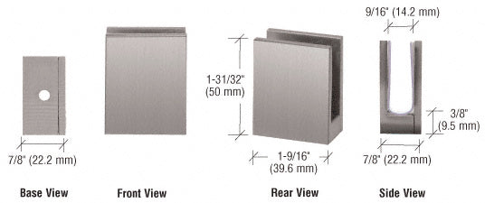 CRL Face Plate Clamp for 3/8" to 1/2" Glass