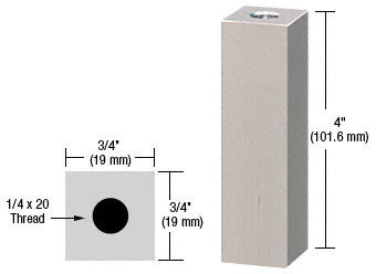 CRL 3/4" Square Standoff Base 4" Long