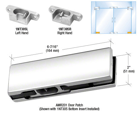 CRL RH European Bottom Door Patch Fitting