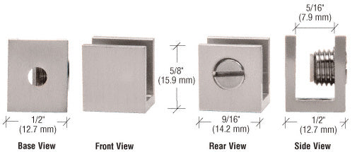 CRL Screw Clamp for 3/16" to 1/4" Glass - 10/Pk
