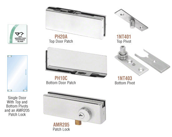 CRL North American Patch Door Kit - With Lock