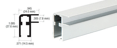 CRL Aluminum Showcase Top Rail Extrusion