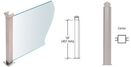 CRL 18" High 1-1/2" Square PP44 Plaza Series Counter/Partition Center Post