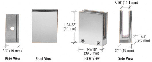 CRL Face Plate Clamp for 1/4" to 3/8" Glass