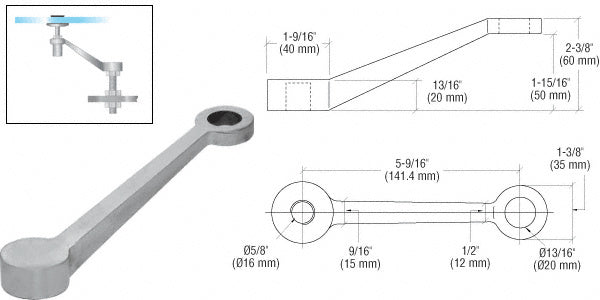 CRL Regular Duty Single Long Arm Spider Fitting Column Mount