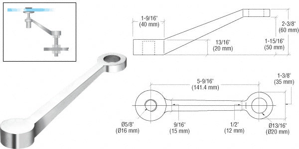 CRL Regular Duty Single Long Arm Spider Fitting Column Mount