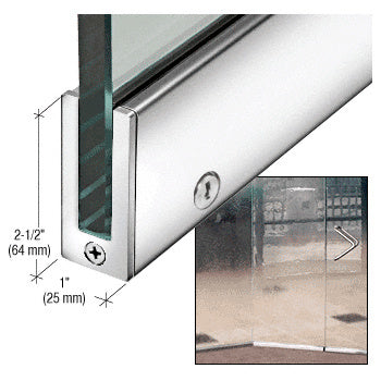 CRL Tall Slender Profile Door Rail With Lock 35-3/4" (908 mm) Standard Length Additional Image - 1