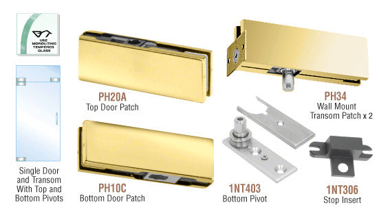CRL North American Patch Door Kit for Use with Fixed Transom - Without Lock