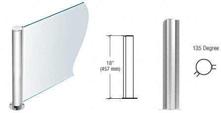 CRL 18" Round PP08 Elegant Series Counter/Partition 135 Degree Post