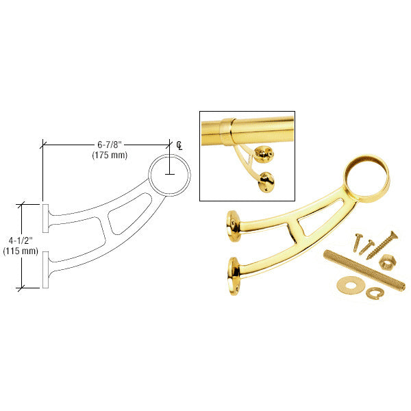CRL Bar Foot Railing Bracket for 2" Tubing