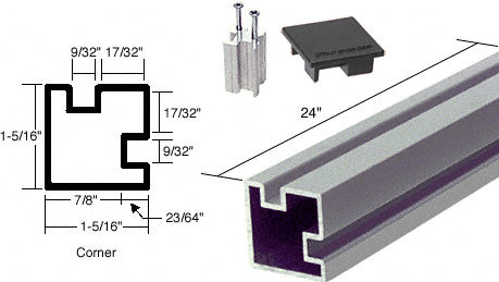 CRL 24" Corner Aluminum Counter Post