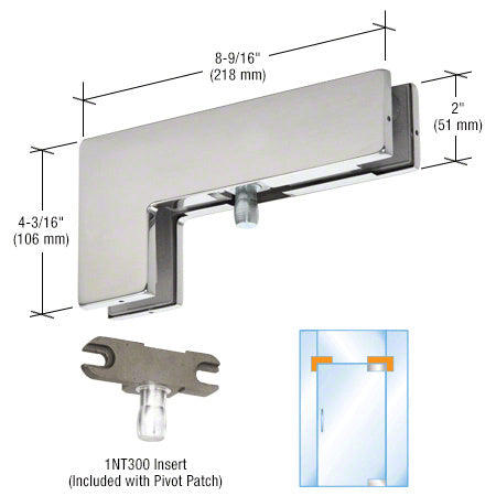 DORMAKABA® Sidelite Mounted Transom Patch Fitting with Pivot
