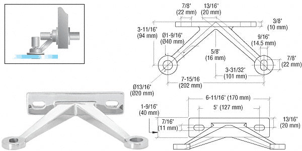 CRL Heavy-Duty Spider Fitting Double Arm "V" Wall Mount Frame