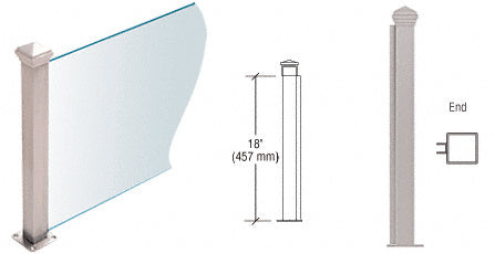 CRL 18" High 1-1/2" Square PP44 Plaza Series Counter/Partition End Post