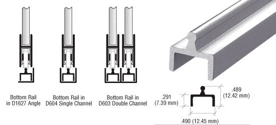 CRL Aluminum Single Bottom Rail