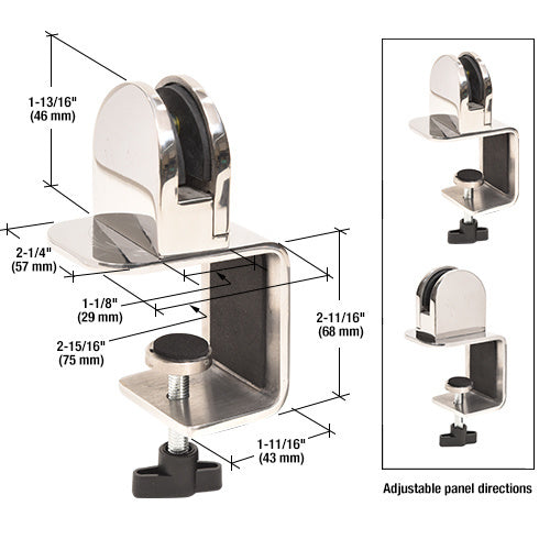 CRL Stainless Round 2" C-Clamp for 1/4" Acrylic or Glass