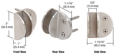 CRL Wall Mount Round Mall Front Clamp