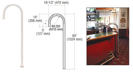 CRL 2" Floor Mount Service Rail