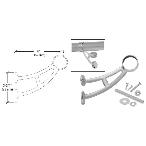 CRL Bar Foot Railing Bracket for 1-1/2" Tubing