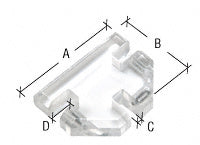CRL Clear Acrylic -Way Heavy Glass Connector for 3/8" Glass