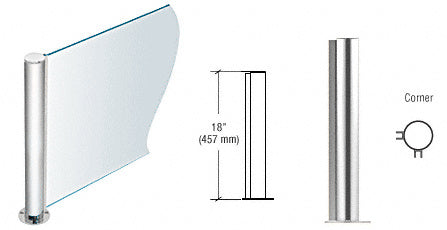 CRL 18" Round PP08 Elegant Series Counter/Partition Corner Post