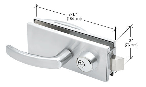 CRL Glass Mounted Latch with Lock, Thumbturn, and Lever Handles- North American