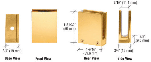 CRL Face Plate Clamp for 1/4" to 3/8" Glass