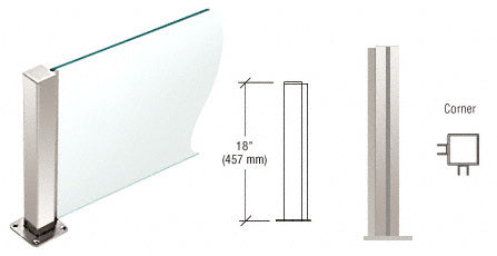 CRL 18" High 1-1/2" Square PP43 Plaza Series Counter/Partition Corner Post