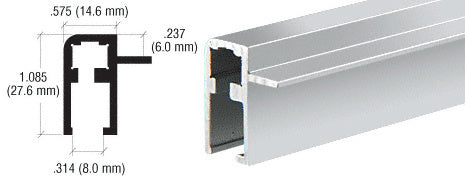 CRL Aluminum Side Top Rail Extrusion