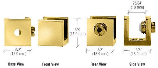 CRL Small Set Screw Clamp for 1/4" to 5/16" Glass - 10/Pk