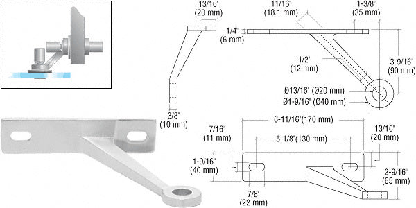 CRL Left Hand Regular Duty Spider Fitting Single Arm Wall Mount Frame