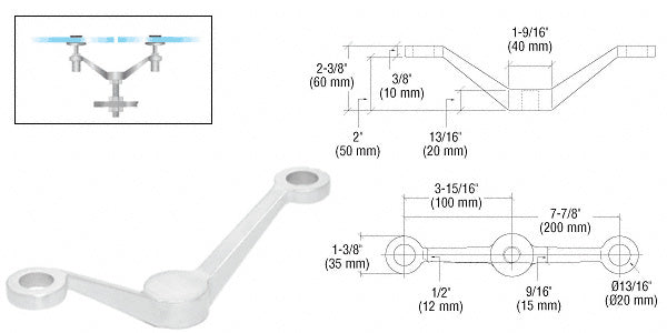 CRL Regular Duty Spider Fitting Double Arm Column Mount