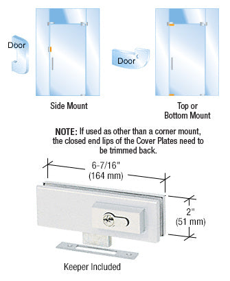 CRL EUR Series Complete Patch Lock Including Cylinder